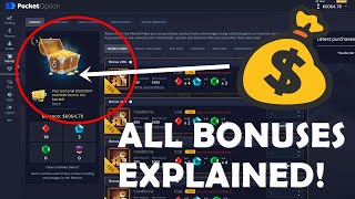 Spiegazione del bonus Pocket Option ⚡️ Come ottenere il bonus sul deposito gratuito 110% e altro