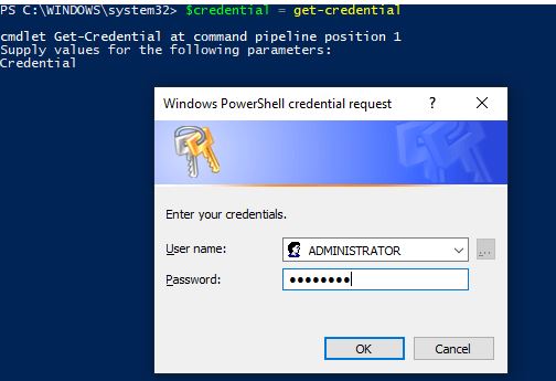 PowerShell credential request