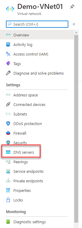 Point to Site VPN DNS services