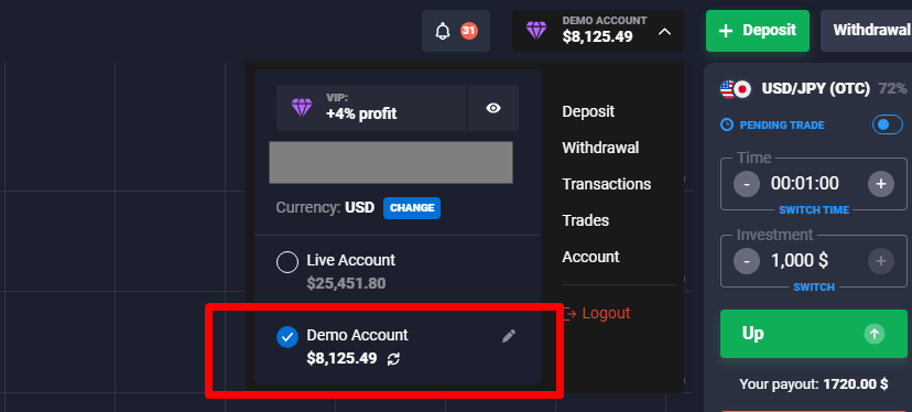 Conto demo di opzioni binarie