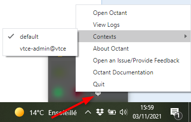 Closing Octant will reduce it to the Windows system tray
