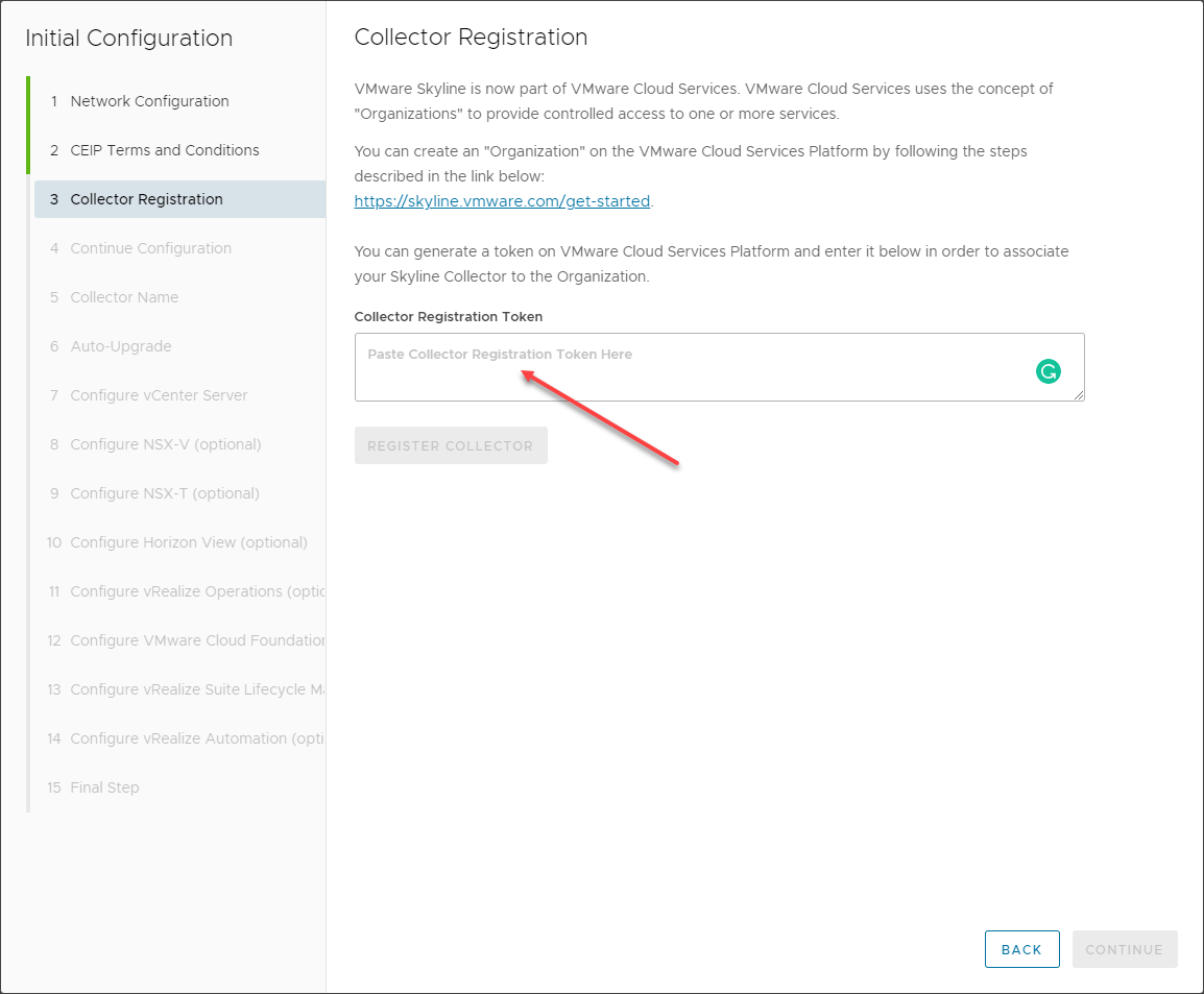 Collector Registration Token request