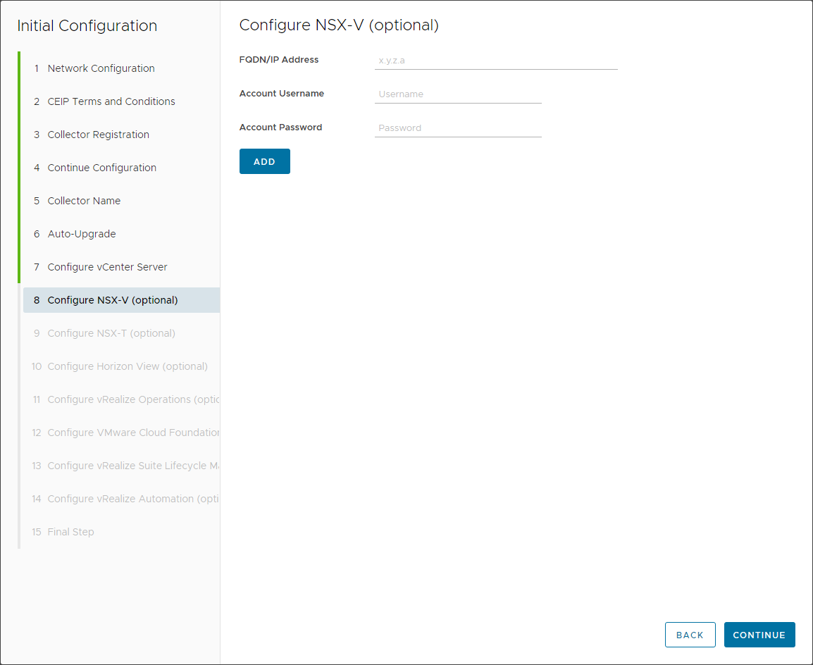 Configure NSX-v connection from the Skyline Collector