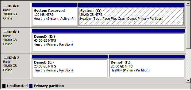 Disk2VHD disk manager screenshot