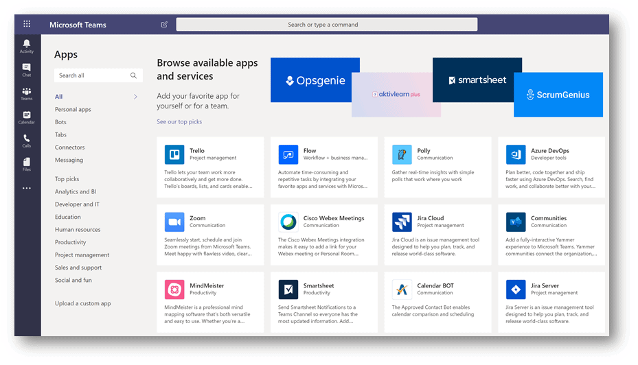 Third-Party Application Addons for Microsoft Teams