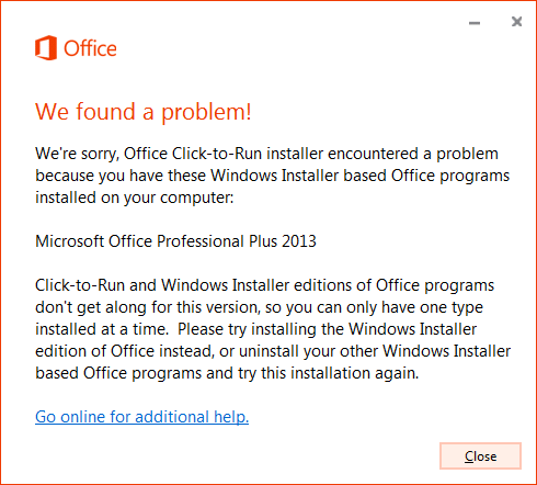Microsoft Office Installer Problem