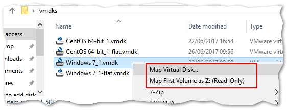Mounting a VMware VMDK file in Windows using Workstation