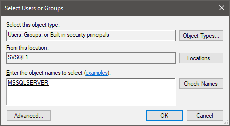 Ensure SQL SERVER has Full Control permissions on the SQL directories