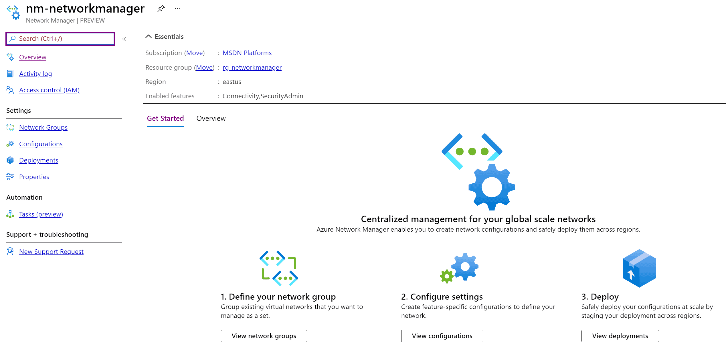 Network Manager UI