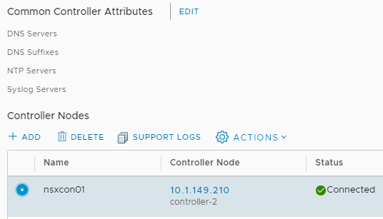New NSX Controller Node is deployed successfully