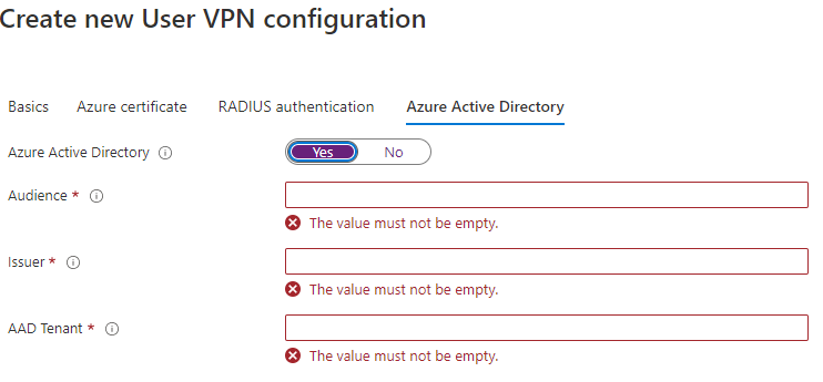 New User VPN Configuration