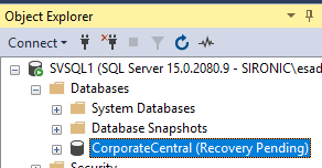 Open SQL Server Management Studio and expand the Databases node