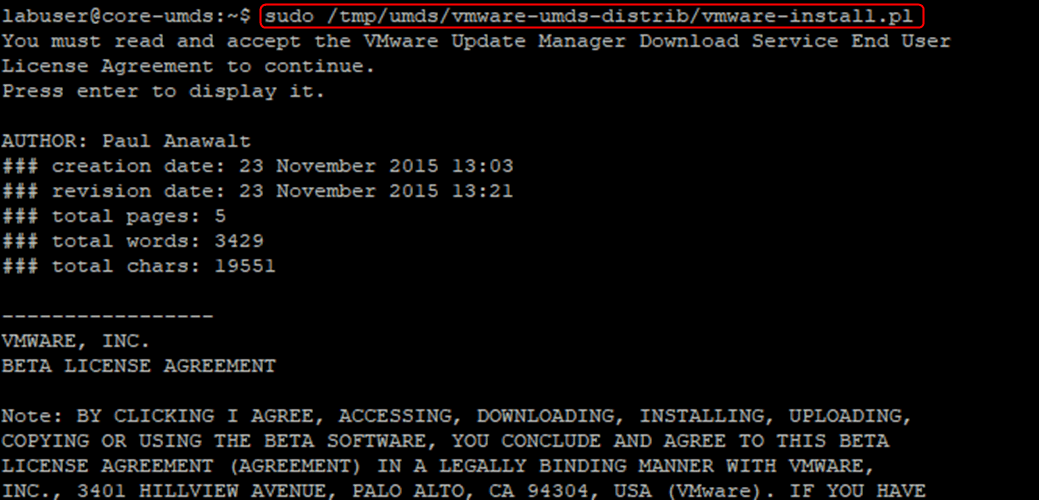 Perl script UMDS installation