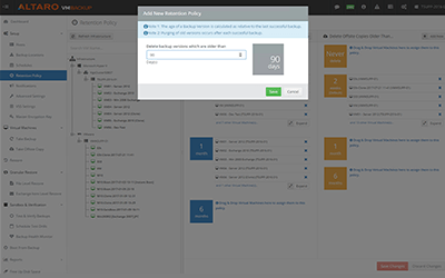 screenshot add new backup retention policy web