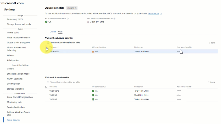 select the VMs you want to enable Azure Benefits