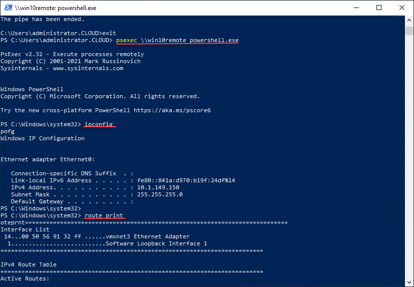 Using a generic PowerShell prompt launched with PsExec for troubleshooting