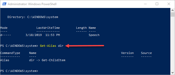 Using Get-Alias to view aliases in PowerShell