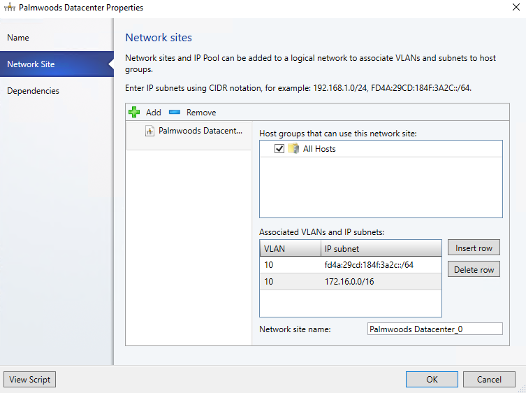 VMM Logical Network with IPv4 and IPv6 subnets