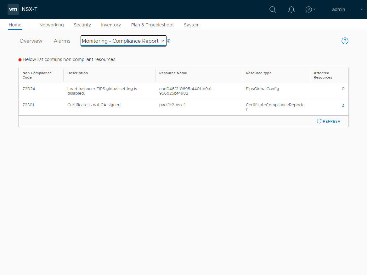 VMware NSX-T monitoring and compliance report