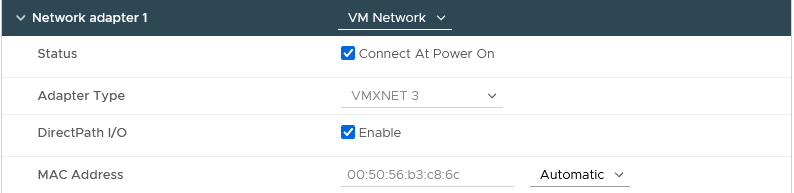 VMXNET3 network controllers offers better performance than E1000
