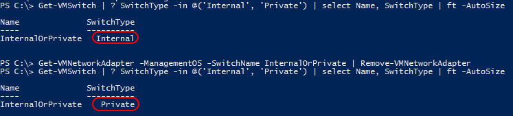 Convert Internal Virtual Switch to Private